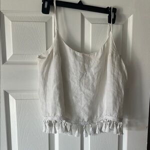 Club Monaco linen tassle tank! Size L